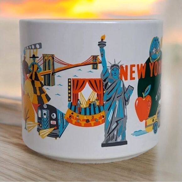 Starbucks New York City Coffee Mug  Discovery Series Statue Liberty Broadway Cab - Picture 4 of 13